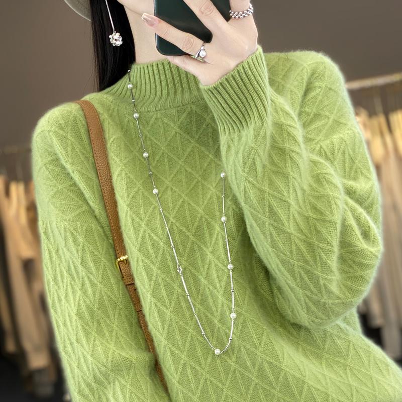 Женский кашемировый свитер Qinghe кашемир 30% кашемир 70% шерсть теплый и модный универсальный осенне-зимний