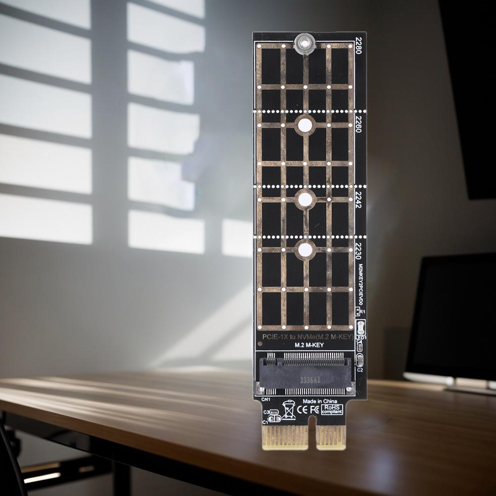 NVMe SSD M.2 PCIE 3.0 X1 Raiser Card PCI-E M Key Connector PCIE 3.0 X1 To M.2 NVMe SSD Adapter for 2230 2242 2260 2280 M.2 SSD