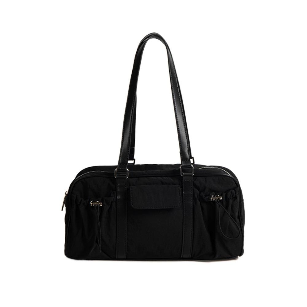 Chic Korean Style Pillow Shoulder Bag Large Capacity Vintage Nylon Underarm Bag Silver Commuting Y2K Women's Handbag Ladies