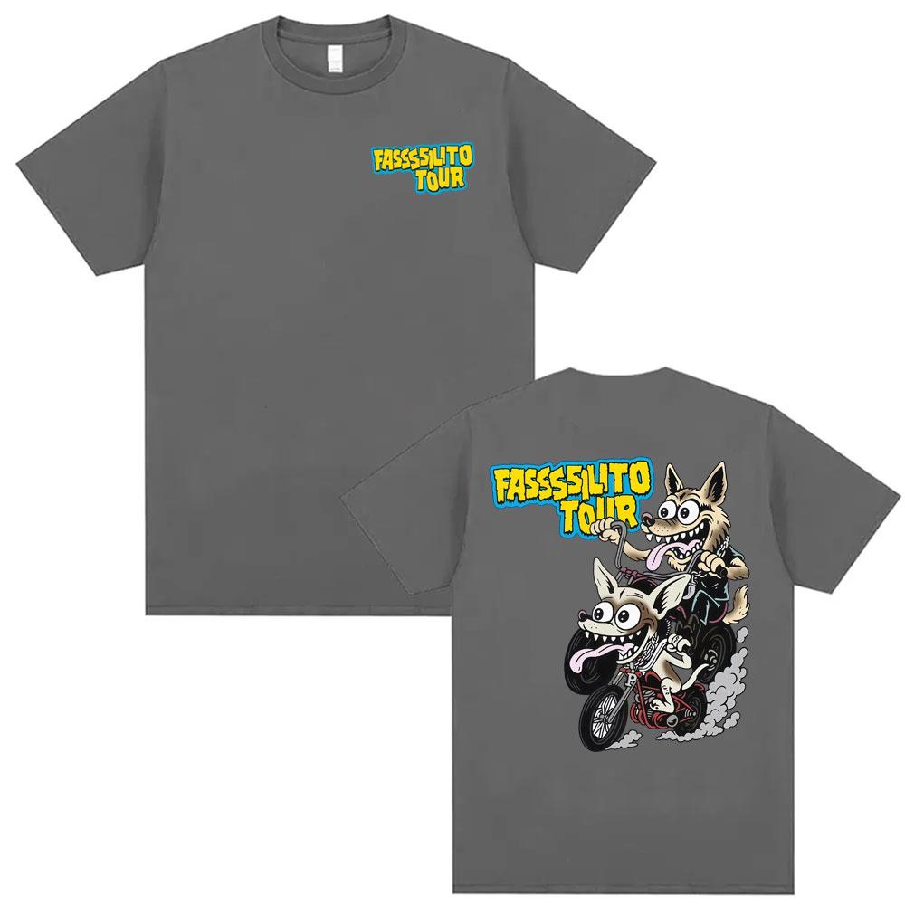 Singer La Pantera Fassssilito Tour T Shirts Men Women Casual 100 Cotton Oversized T Shirt Fashion Vintage Summer Tshirts Tops