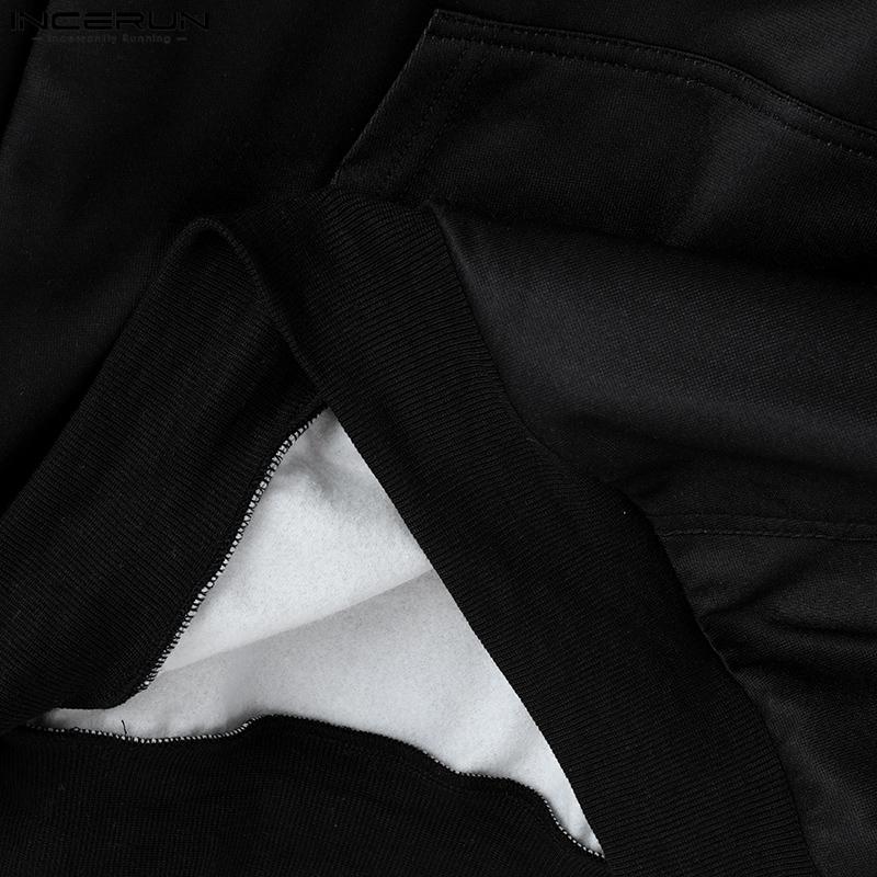 INCERUN Мужские весенние толстовки большого размера с длинным рукавом и принтом звезд. Толстовки с капюшоном.