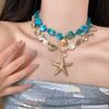 Irregular Shell Pearl Starfish Pendant Necklace Personality Temperament Item Jewelry Niche Exaggerated Jewelry Women