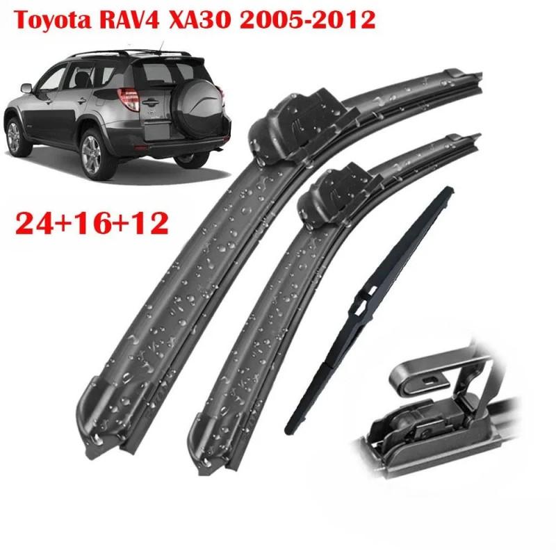 24"+16"+12" Front & Rear Wiper Blades for Toyota RAV4 XA30, Vanguard, Lexus NX10, Corolla Verso, Auris