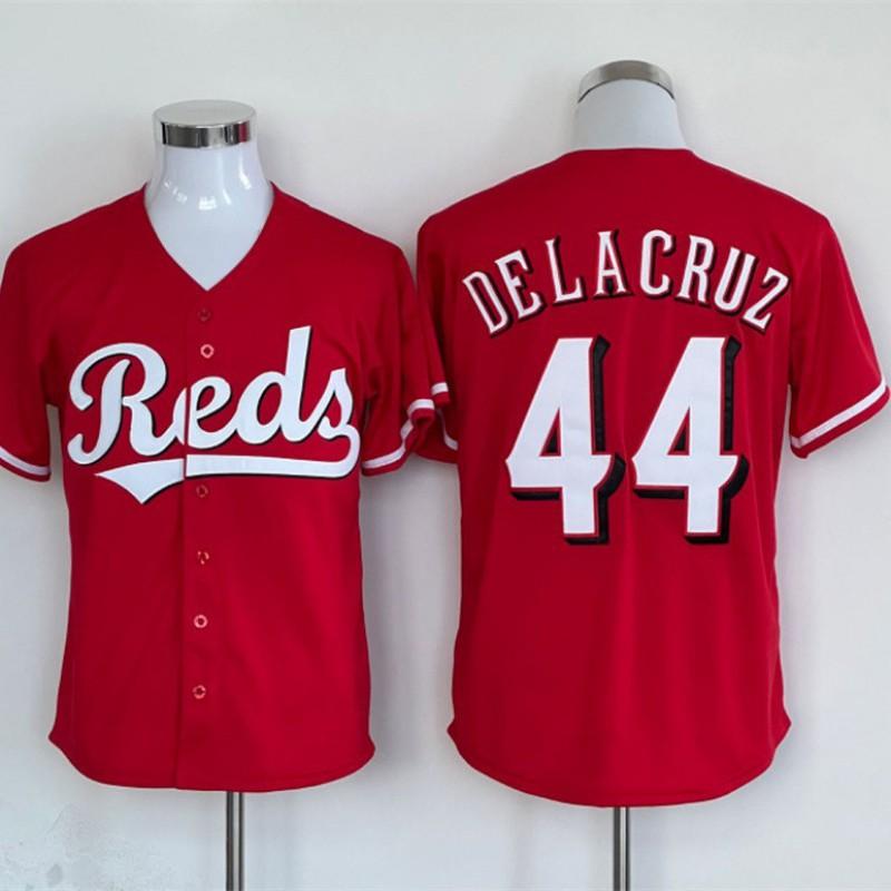 Cincinnati Reds 44 De La Cruz Baseball Jersey Mens Sports Shirt Breathable Athletic Top