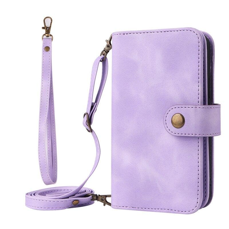 Luxury Wallet Zipper Leather Case For Samsung S23 S22 S21 Ultra S20 FE S10 S9 S8Plus A13 A23 A33 A53 A12 A22 A32 A52 /Redmi Note 11 10 Poco X4 M4 Pro