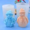 Wool Scarf Snowman Silicone Candle Mold Homemade Christmas Snowman Crafts Resin Plaster Diy Soap Chocolate Ice Cube Baking Mold
