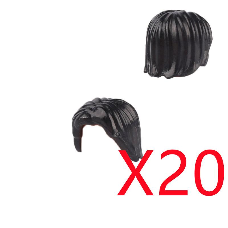 MOC Городские строительные блоки Части тела фигурок Креативные аксессуары Длинные волосы Коричневые Черные Золотые Мини-кирпичики Совместимая игрушка Подарок k030