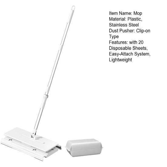 Швабра для деревянного пола с 20 одноразовыми простынями Система простого крепления Легкая конструкция Эргономичная ручка Чистящее средство для пола