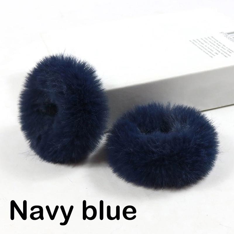 Fashion Luxury 2 Fluffy Pieces Child Girl Fluffy Furry Scrunchies Hair Scrunchies Bands Ring Ponytail Holder Hairwear Hair Decoration