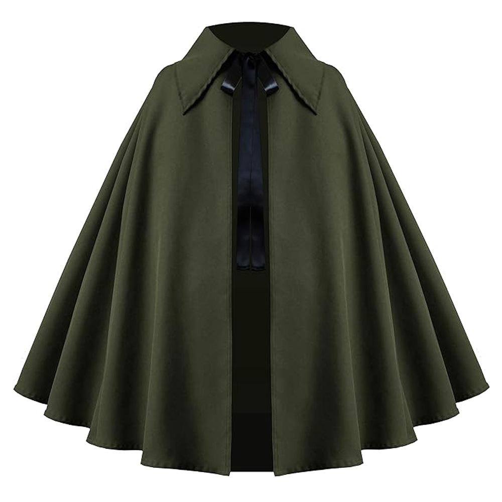 Halloween Short Cape Medieval Cloak Cosplay Role Play Adult Kids Unisex Black One Size 1 Piece