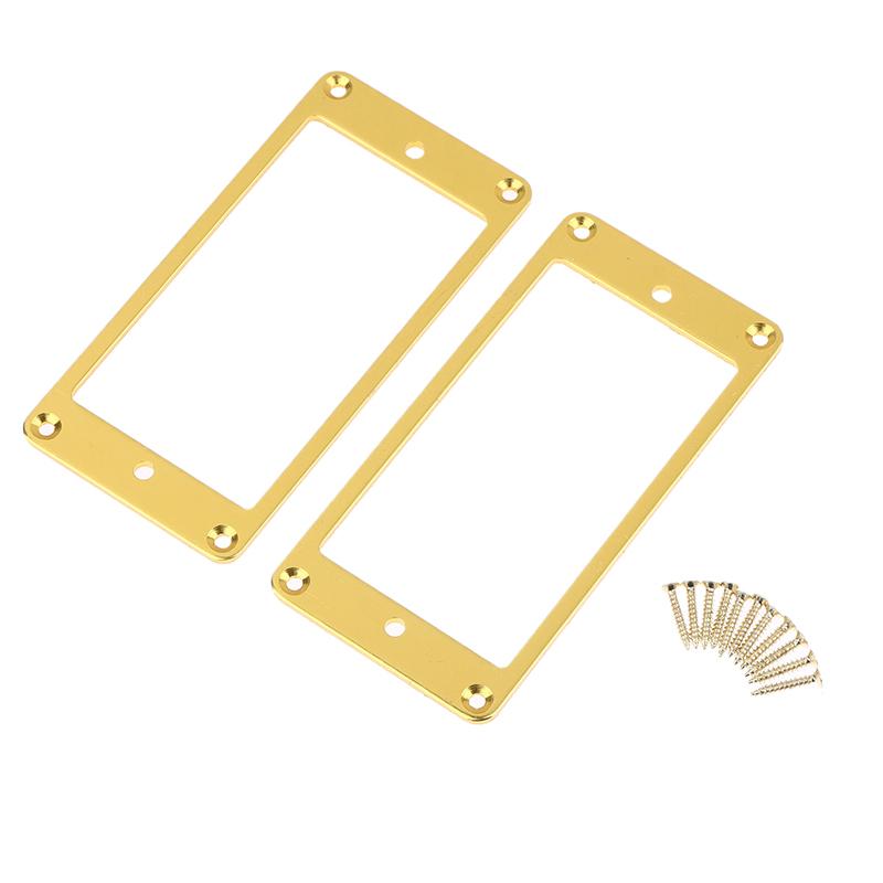 2 шт. Кольца для крепления хамбакерных звукоснимателей из алюминиевого сплава для грифа и бриджа, Набор изогнутых рамок для звукоснимателей грифа и бриджа для гитары