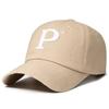 Letter P Embroidery Baseball Cap Adjustable Sun Protection Gifts Breathable