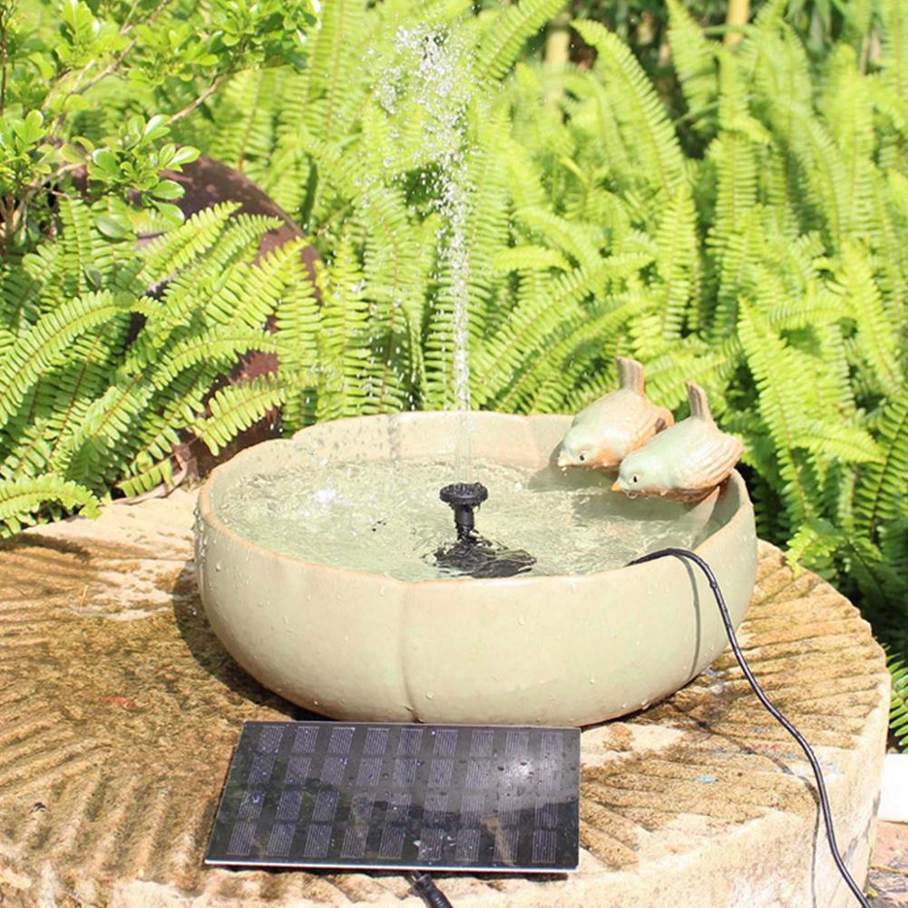 1.2W Solar Panels Water Fountain Pump with 6 Nozzles Solar Powered Fountain Wave Maker for Outdoor Bird Bath Garden Fish Pond