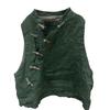 Johnature Women Vintage Vests Tops Autumn Solid Color Button Chinese Style High Quality Female Tops
