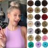 Curly Messy Chignon With Rubber Band Synthetic Hair Extensions Black Brown Donut Hair Bun High Temperature Fiber Hairpieces