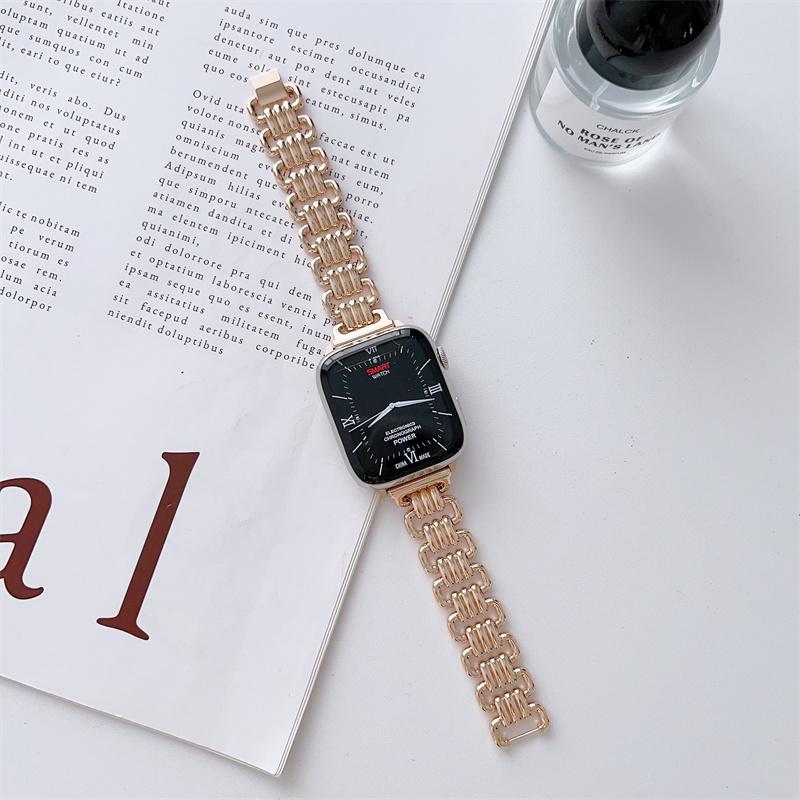 Роскошный браслет из нержавеющей стали для ремешка iwatch 44 мм, 42 мм, 40 мм, 38 мм, 41 мм, 45 мм, 49 мм iwatch8 7 SE 6 5 4 3 2 1 Series