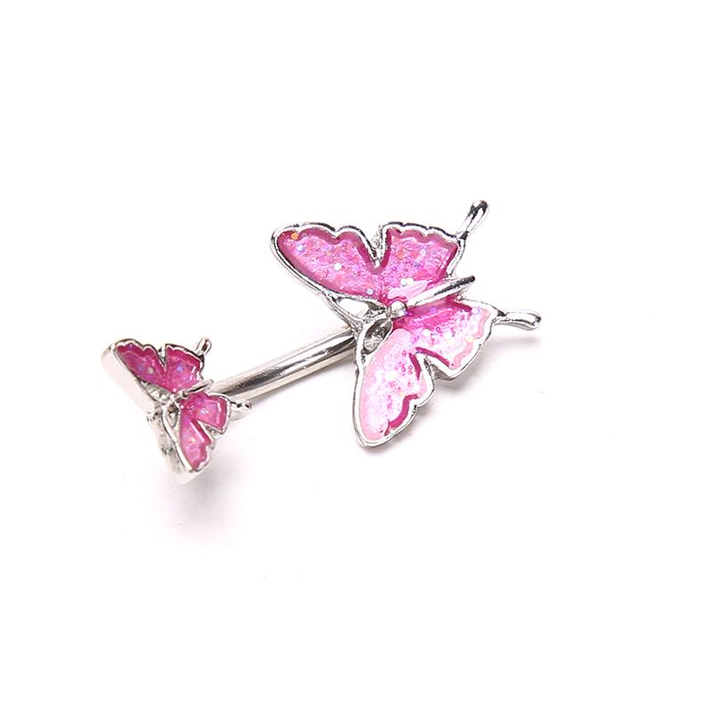 1Pcs 316L Surgical Steel Navel Belly Button Rings Butterfly Barbell Navel Ring