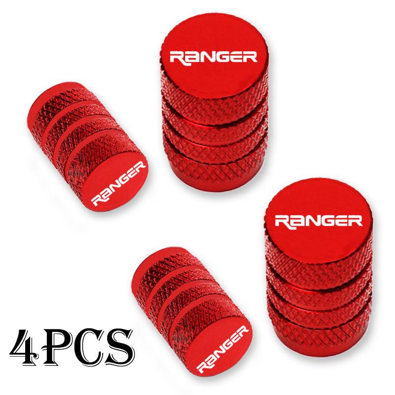 MLSQ8 car Wheel Tire Valve Caps Tyre Stem Covers Airdust Waterproof For Ford Ranger Accessories 4pcs Auto Badges