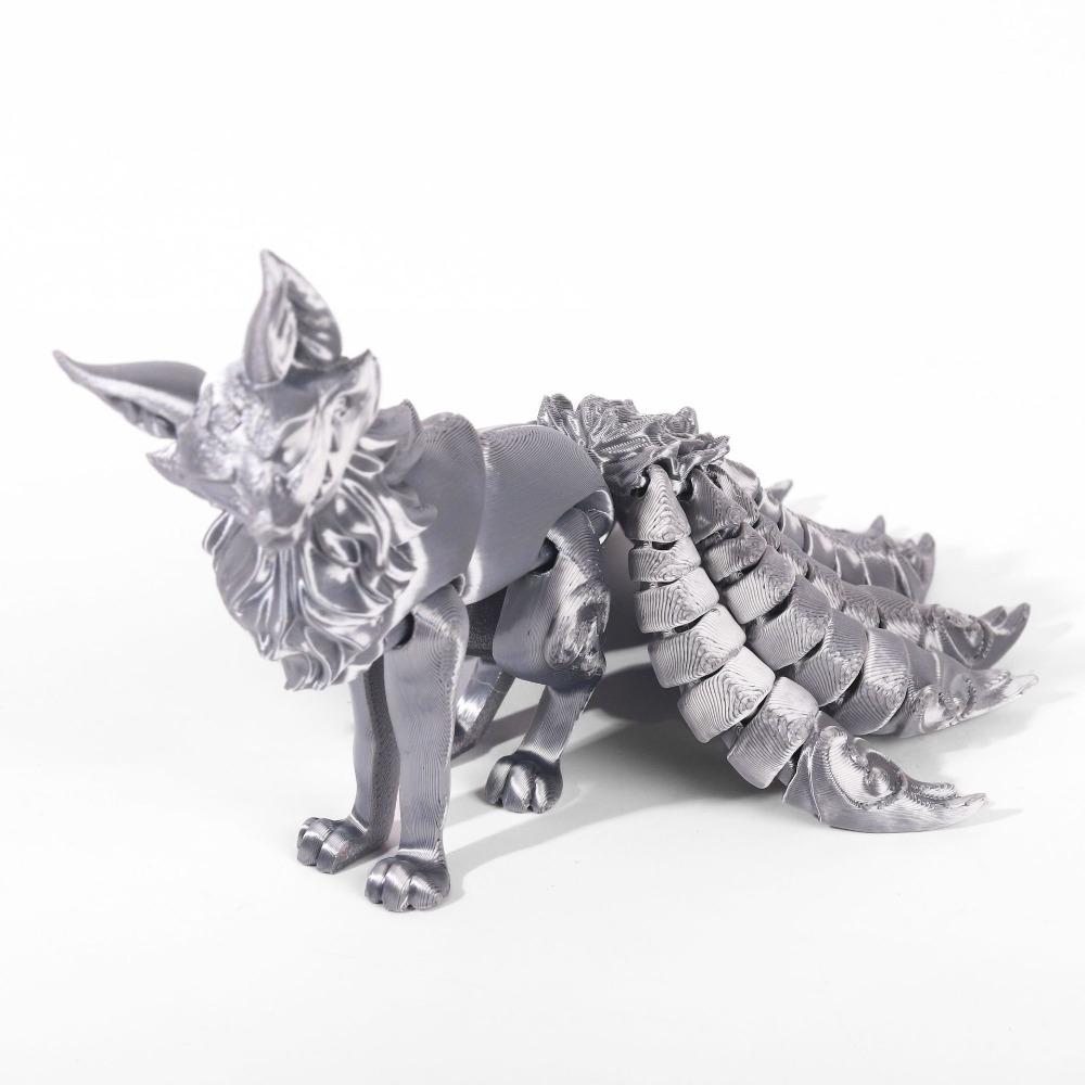 PLA 3D-печатная модель лисы, многосуставная, подвижная фигурка лисы, разноцветная, шарнирная фигурка животного, настольное украшение