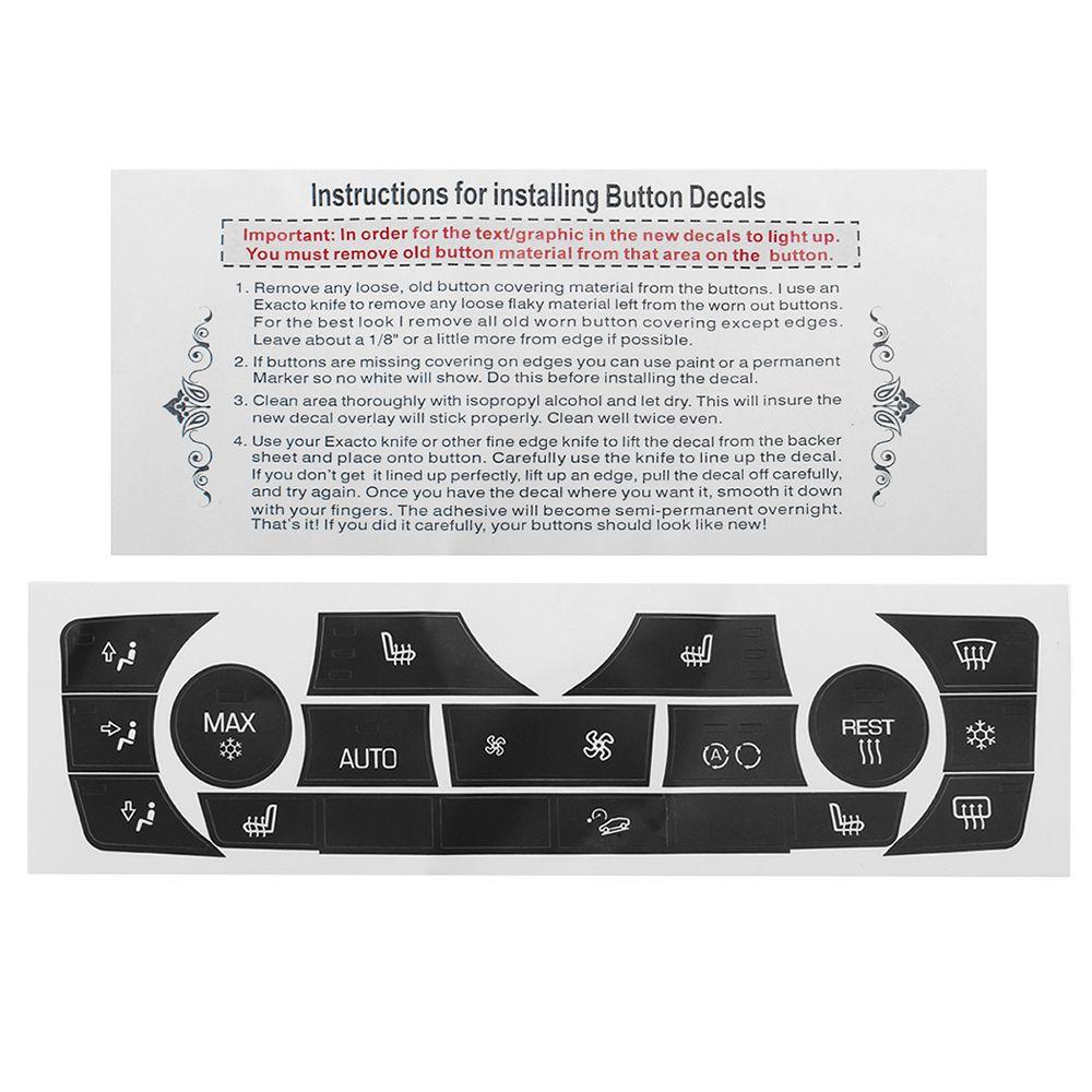 Decal Auto Car Button Sticker AC Climate Control Replacement Repair Kit