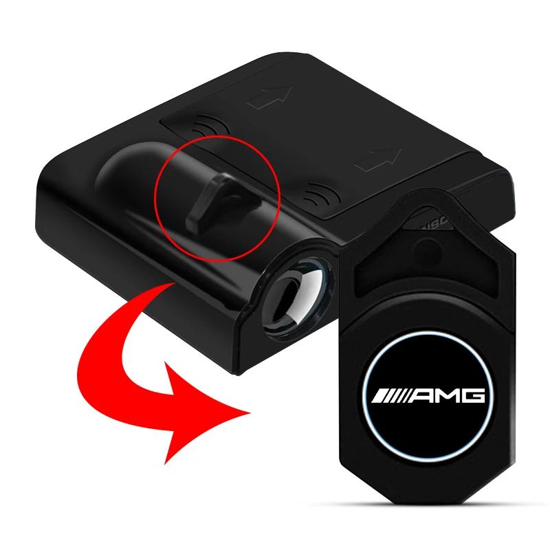 AABID1 1/2Pcs LED Welcome Light Car Door Projector Lamps Car Accessories Caps For Mercedes Benz AMG W204 W213 W205 W211 W212 W176