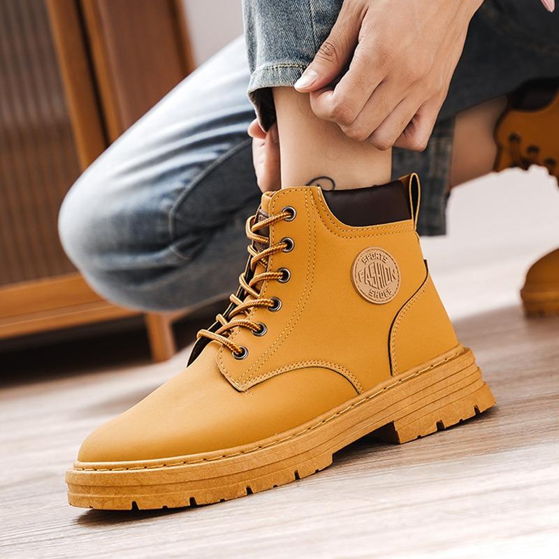 Men's Shoes New High-top Martin Boots Men's Versatile Thick-soled Non-slip Tooling Boots Short Boots Trendy Shoes