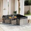 VidaXL Garden Lounge Set with Cushions 9 Pcs, Patio Sofas, Patio Furniture Set, Outdoor Furniture, Grey 3270724
