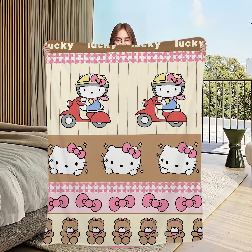 Одеяло теплое мягкое Hello плюшевое K-KittyS мультяшное каваи одеяло для милого дивана гостиной офиса спальни путешествий подарок Фланель