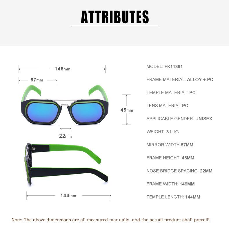 Женские солнцезащитные очки с защитой от солнца, защита от ультрафиолета, модные ретро-квадратные солнцезащитные очки с двойным лучом, мужские очки для вождения, уличной стрельбы