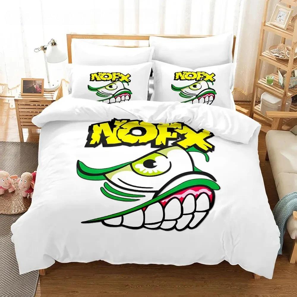 New Nofx Rock Band Bedding Set Single Twin Full Queen King Size Bed Set Adult Boy Bedroom Duvet cover Sets 3D Anime