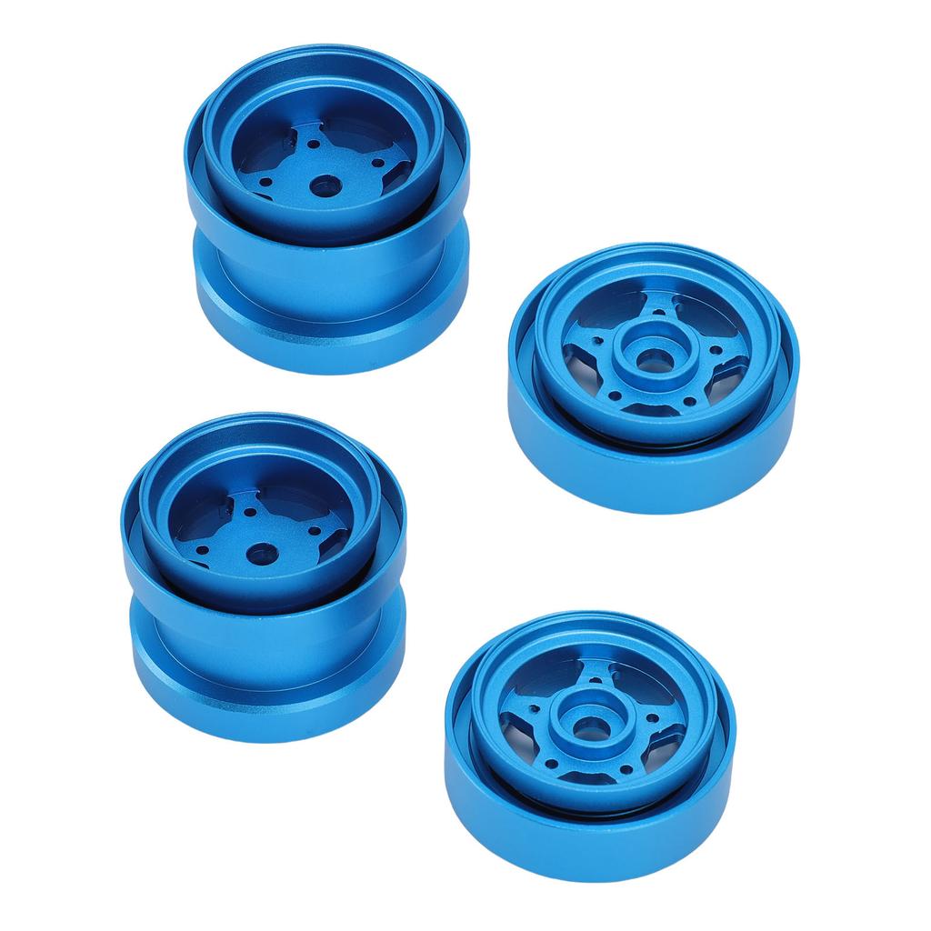 4Pcs RC Wheel Hub Set Replacement for Tamiya Alloy High Strength Clamping Wheel Hub Set Blue