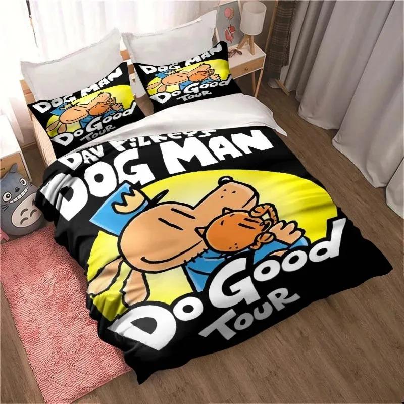 DOG MAN Милый Мультяшный Комплект Постельного Белья Пододеяльник Односпальный Двуспальный King Size Аниме Простыня для Спальни Мальчиков и Взрослых