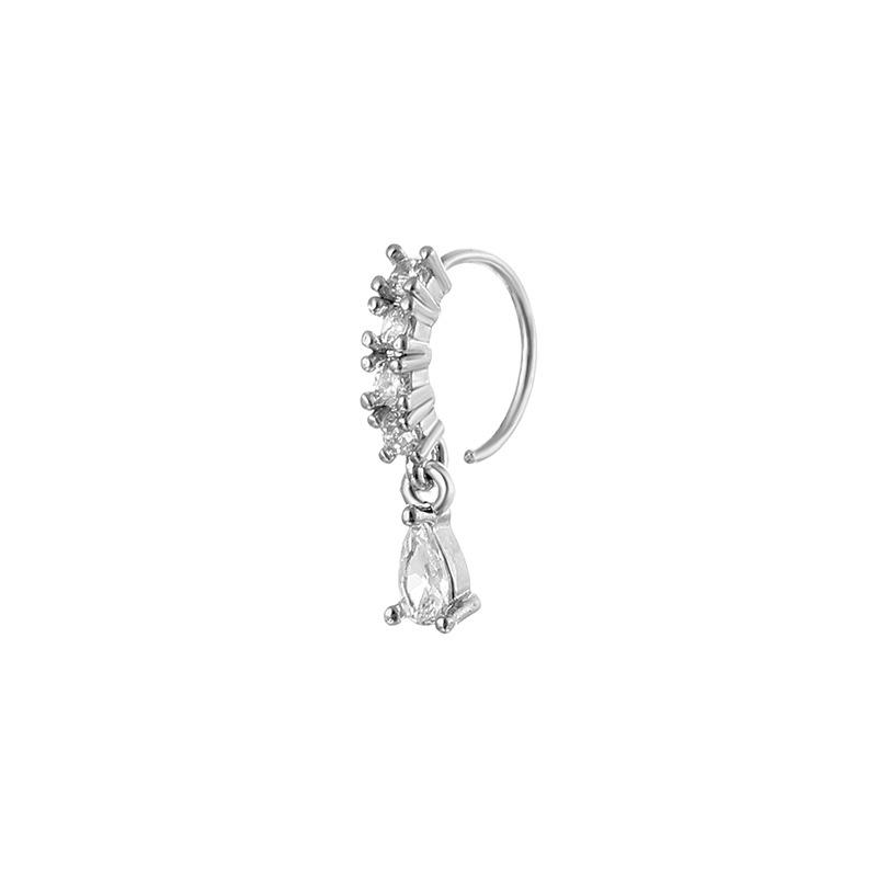 Lady's pierced ear piercing, Zircon cross nose stud, butterfly nose ring piercing, nose jewelry