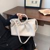 Vintage Stylish Casual Tote Bags for Women Soft Leather Round Handle Pleated Designer Handbags Oversized Shoulder Shopper