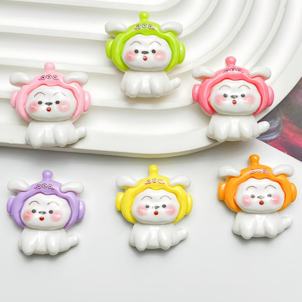 Colorful Resin Hat & Puppy Accessories for DIY Crafts