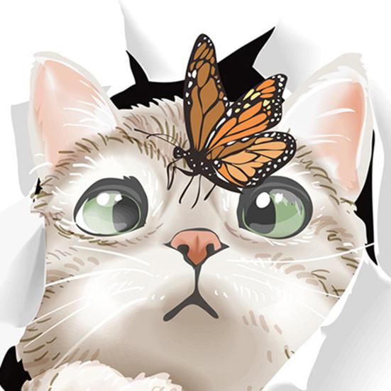 Декоративная наклейка на унитаз Самоклеящаяся Водонепроницаемая Легко снимаемая Без следов Наклейка на крышку унитаза для ванной комнаты в форме кошки