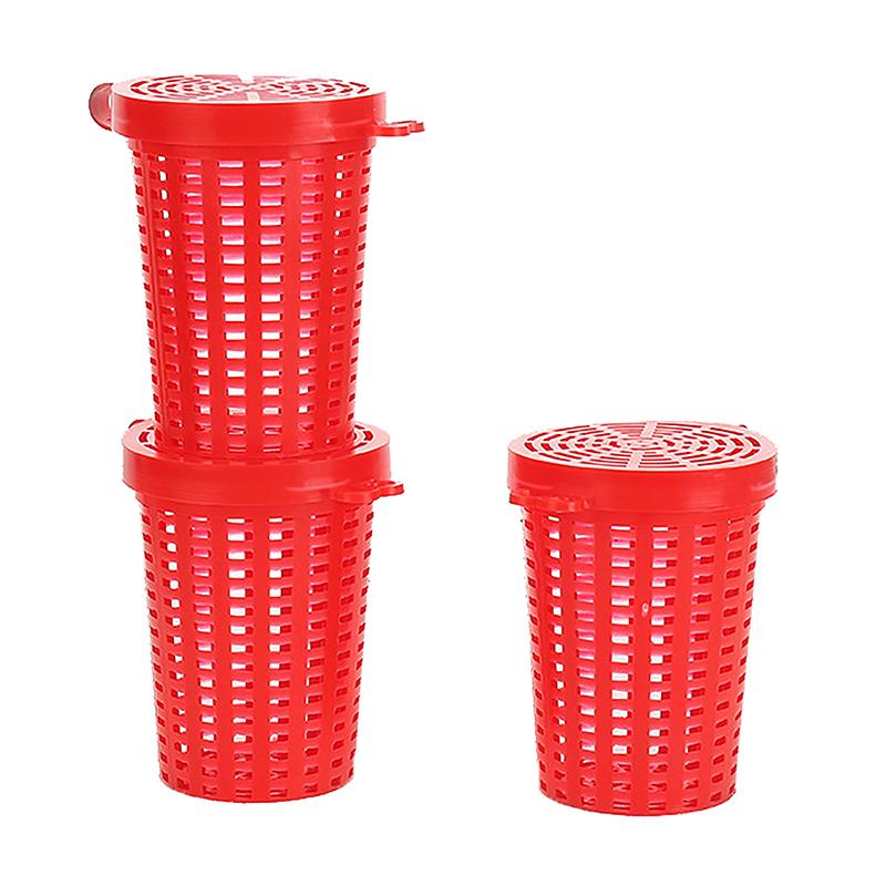 5 Pcs Plastic Holder Fishing Feeders Cage Trap Basket Fish Bait Worm Shrimp Bait Carp Traps Tool