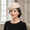 Однотонная шерстяная шляпа-бант с вуалью, шляпка стюардессы в британском стиле, винтажная шляпка-таблетка, головной убор
