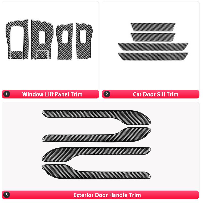 Центральная стойка рулевого колеса из углеродного волокна, крышка подъемника окна, наклейка, украшение, стильные автомобильные аксессуары для модели Tesla