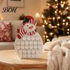 Wooden Countdown Calendar Santa Snowman Advent Calendar, 24-Day Box with Decorative Numbered Drawers, Christmas Tabletop Decor, Candy Mini Figurine
