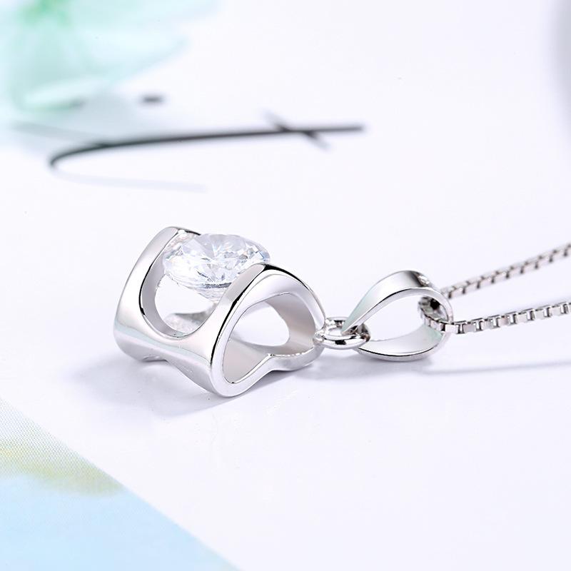 Ожерелье с сердечком из стерлингового серебра 925 пробы в виде кубика Рубика, женское ожерелье с подвеской на ключицу, нишевое парное украшение