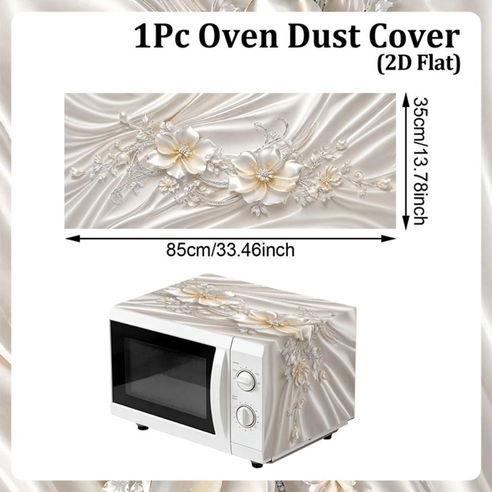 Printed Microwave Oven Dust Cover Floral Dust Protector Mat Microwave Cover Kitchen Appliance