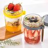 350ML Overnight Oats Cup with Spoon And Lid Leakproof Glass Breakfast Container for Oatmeal Salad Yogurt Eco-Friendly Reusable Cup