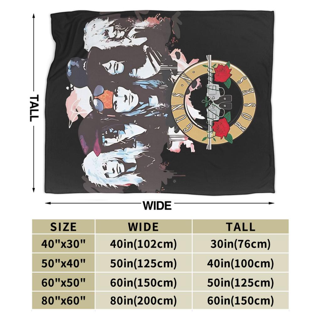 Guns N Roses Band Blanket Decorative Flannel Throw Blanket For Couch Bed Soft Warm Custom Quality Bedspread Gift