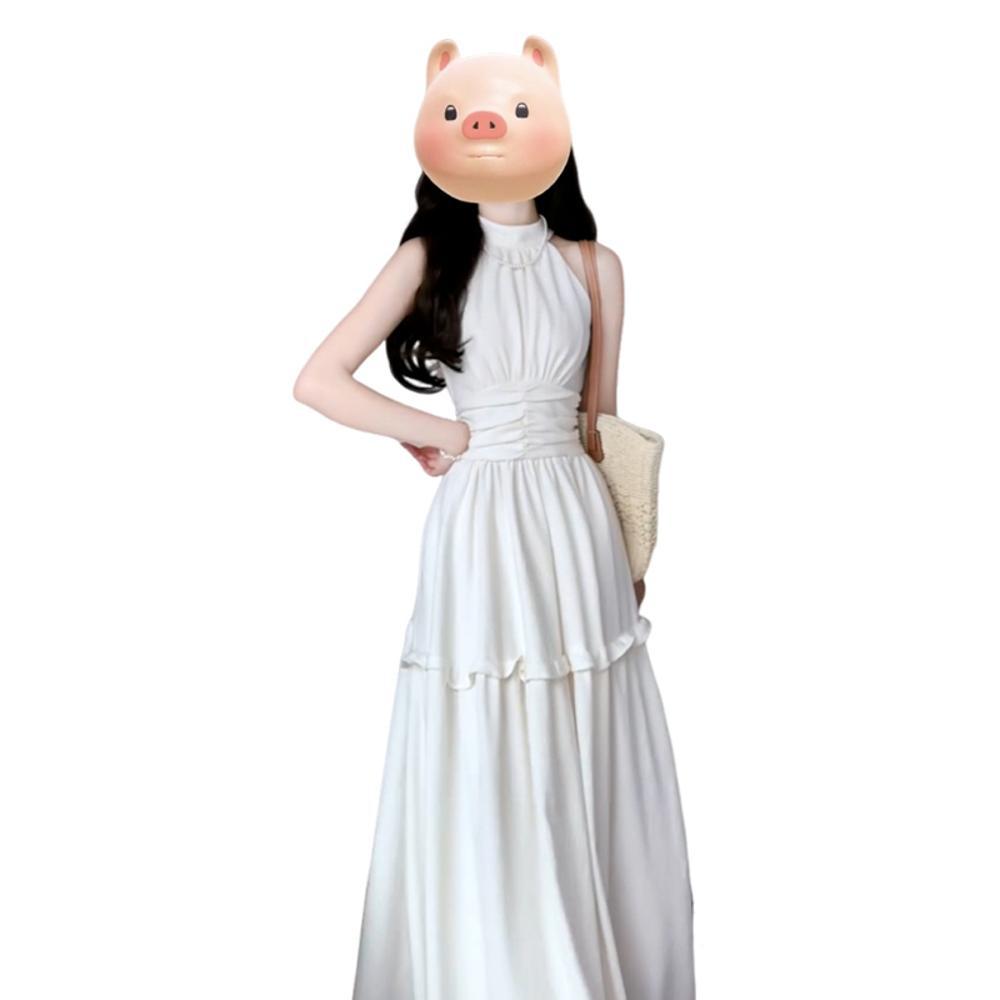 Красивая юбка, платье без рукавов с высоким вырезом горловины, женское летнее новое французское настроение