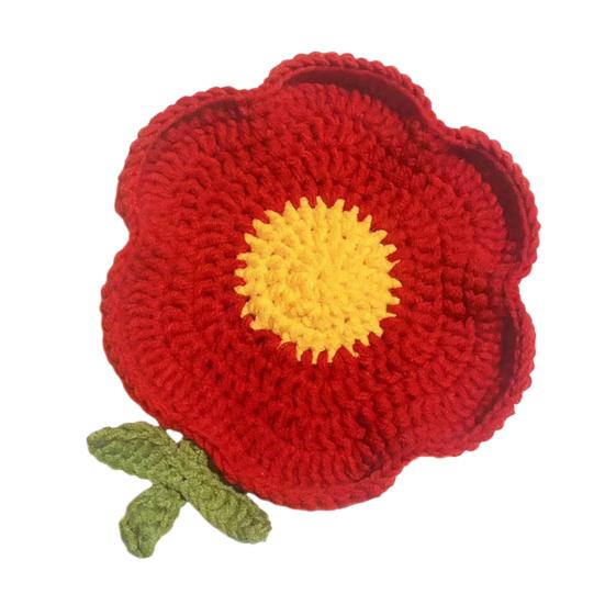 Handmade Crochet Flower Coaster Heat-Resistant Cup Mat for Mugs Glasses Soft