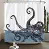 Octopus Seas Shower Curtains Bath Curtain 180*180cm Waterproof Bathroom Home Decor Washable Fabric Bathroom Screen With 12 Hooks