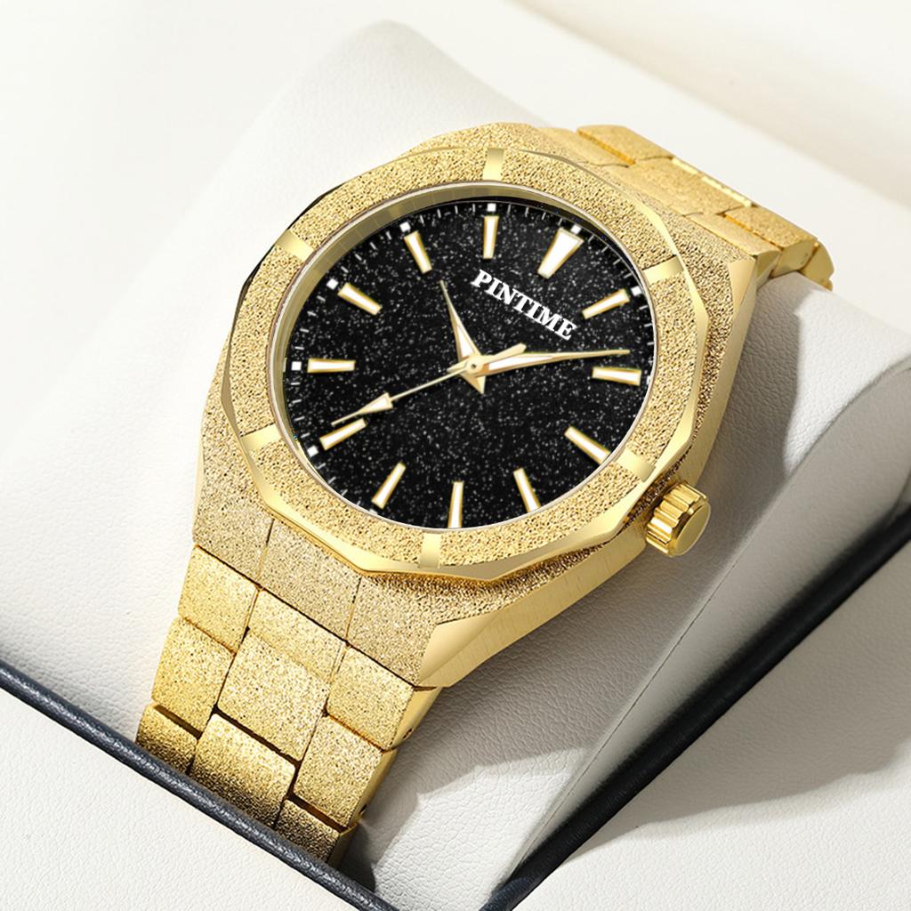 1pc Men's Quartz Watch - Diamond Abrasive Polished Starry Sky Surface Quartz Watch, Quartz Movement, A Perfect Christmas Gift, T