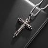 Vintage Catholic Cross Pendant Necklace Men Women Christian Believers Prayer Amulet Jewelry