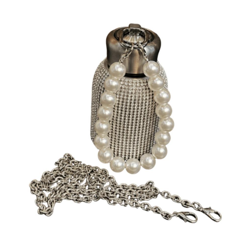 Leak-Proof Rhinestone Thermos Cup 300ml Sparkling Vacuum Flasks Insulated Water Bottle Office